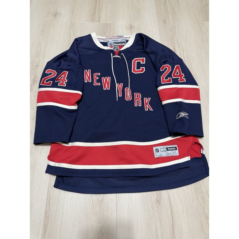 New York Rangers Jersey Youth Size L/XL Blue NHL Hockey Ryan Callahan 24 Reebok